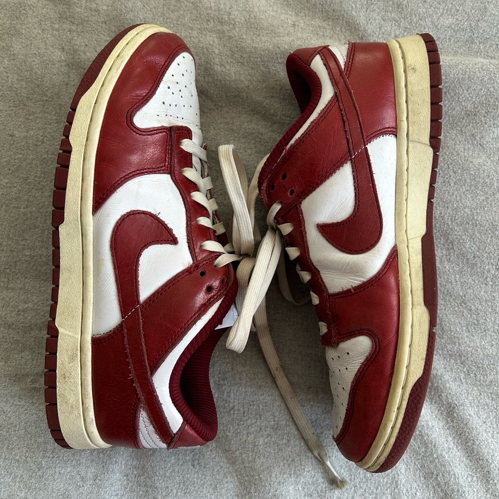 Nike Sneakers White & Red Dunk Low Womens Size 8.5